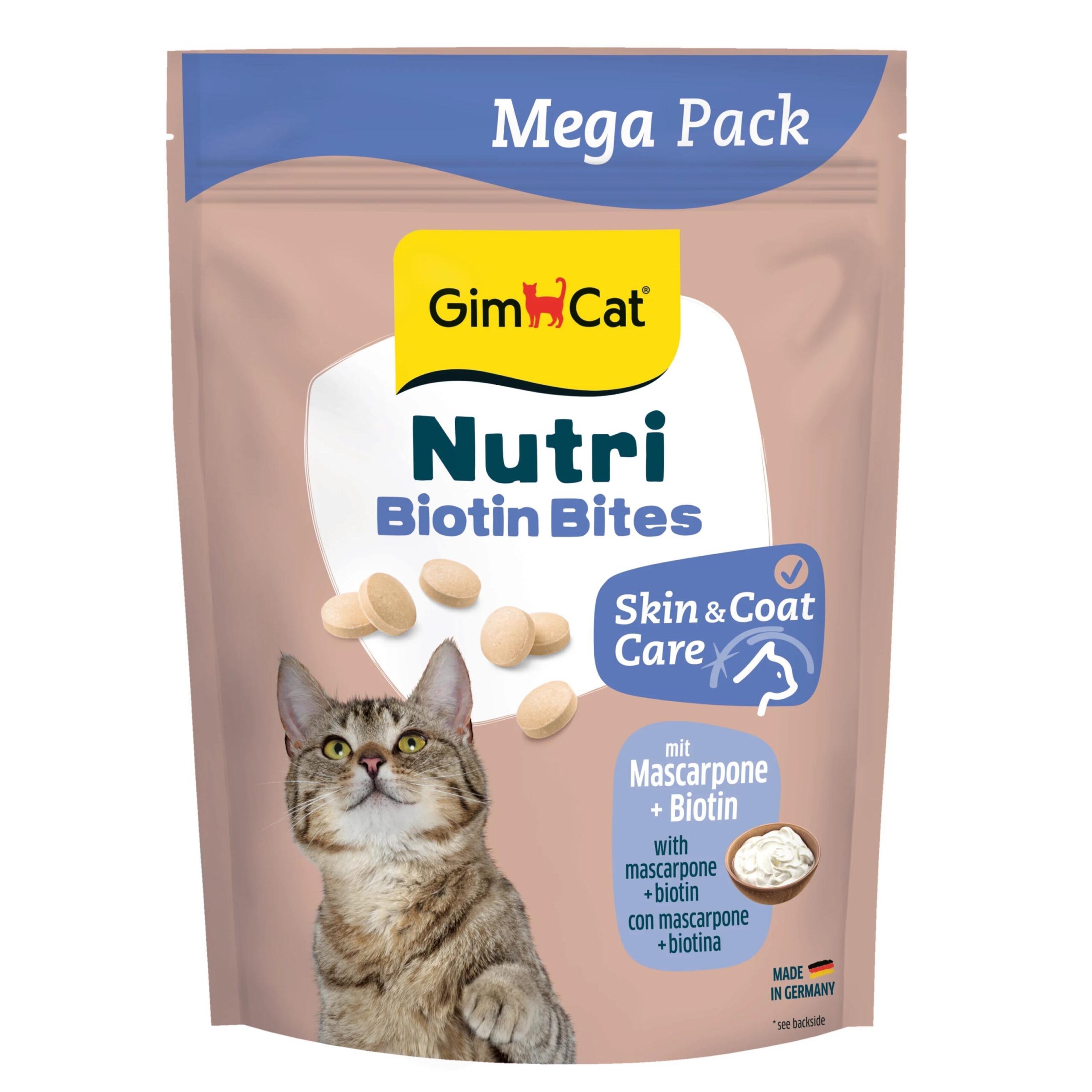 gimcat-nutri-biotin-bites-mascarpone-p--4cd5- تشویقی گربه جیم کت با بیوتین برای پوست و مو